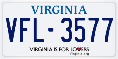 VA license plate VFL3577