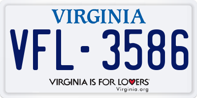 VA license plate VFL3586