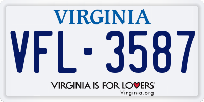 VA license plate VFL3587