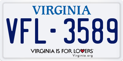 VA license plate VFL3589
