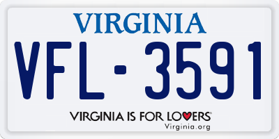 VA license plate VFL3591