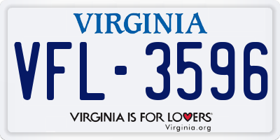 VA license plate VFL3596