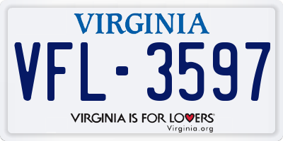 VA license plate VFL3597