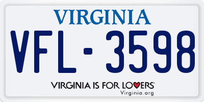 VA license plate VFL3598