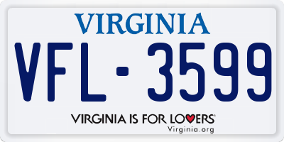 VA license plate VFL3599