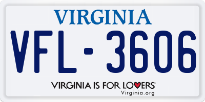 VA license plate VFL3606