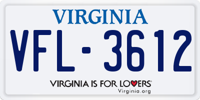 VA license plate VFL3612