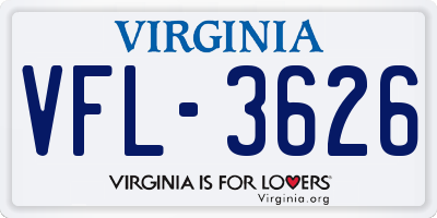 VA license plate VFL3626