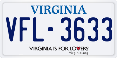 VA license plate VFL3633