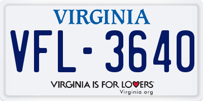 VA license plate VFL3640