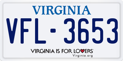 VA license plate VFL3653