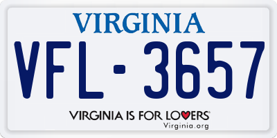 VA license plate VFL3657