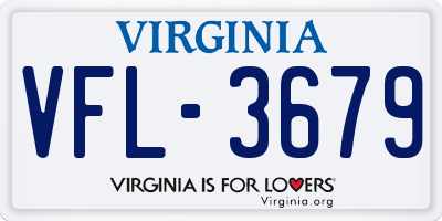 VA license plate VFL3679
