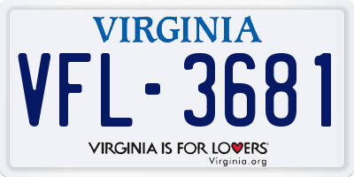 VA license plate VFL3681