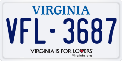 VA license plate VFL3687