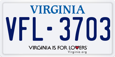 VA license plate VFL3703