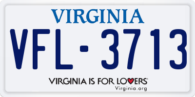 VA license plate VFL3713