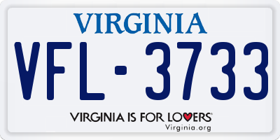 VA license plate VFL3733