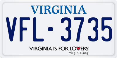 VA license plate VFL3735