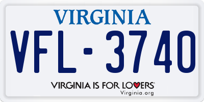 VA license plate VFL3740