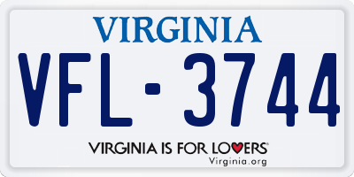 VA license plate VFL3744