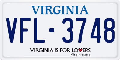VA license plate VFL3748