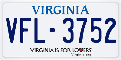 VA license plate VFL3752