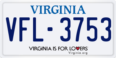 VA license plate VFL3753