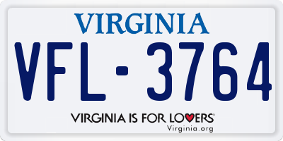VA license plate VFL3764