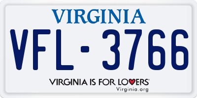 VA license plate VFL3766