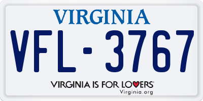 VA license plate VFL3767