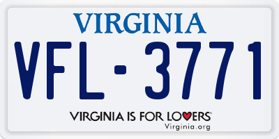VA license plate VFL3771