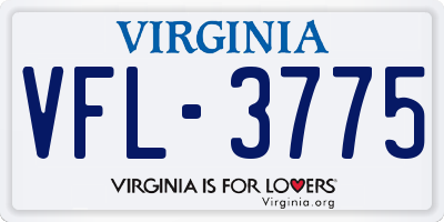 VA license plate VFL3775