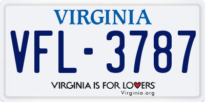 VA license plate VFL3787