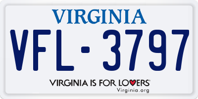 VA license plate VFL3797