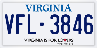 VA license plate VFL3846