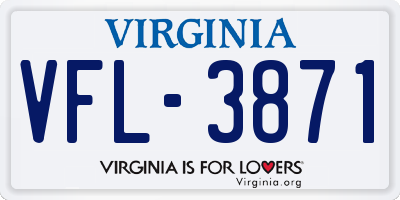 VA license plate VFL3871