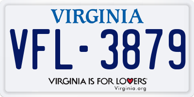 VA license plate VFL3879