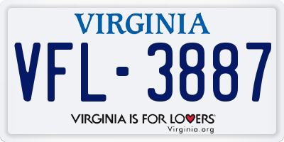 VA license plate VFL3887