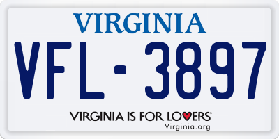 VA license plate VFL3897