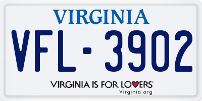 VA license plate VFL3902