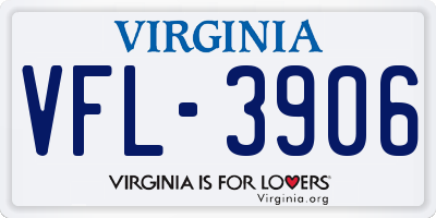 VA license plate VFL3906