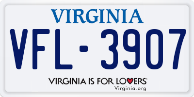 VA license plate VFL3907