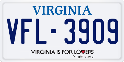 VA license plate VFL3909