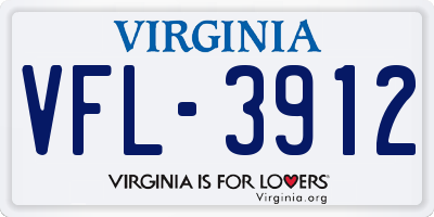 VA license plate VFL3912