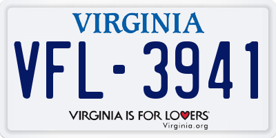VA license plate VFL3941