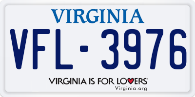 VA license plate VFL3976