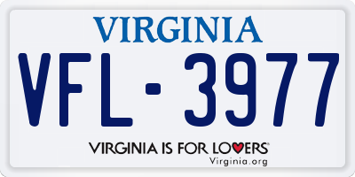 VA license plate VFL3977