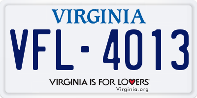 VA license plate VFL4013