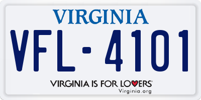 VA license plate VFL4101